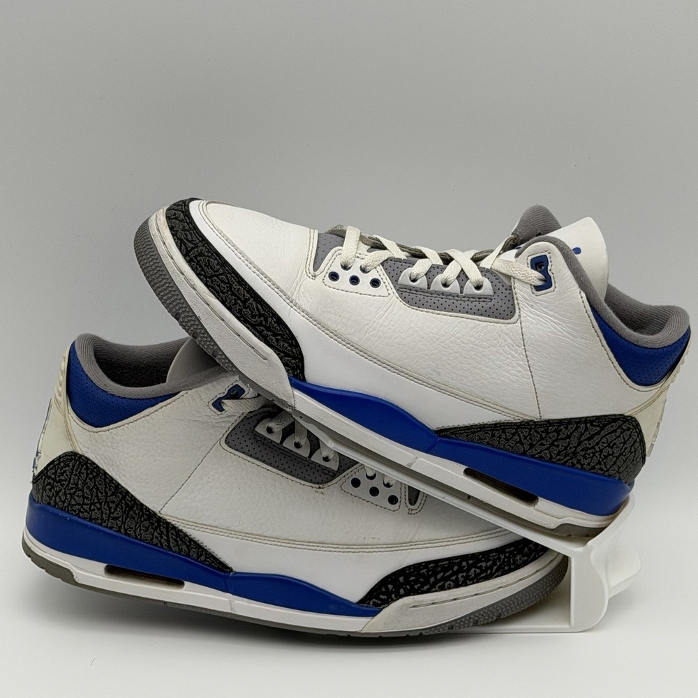 Jordan 3 Retro Racer Blue White Blue Cement Grey CT8532-145 11.5M Authentic! - Picture 2 of 14